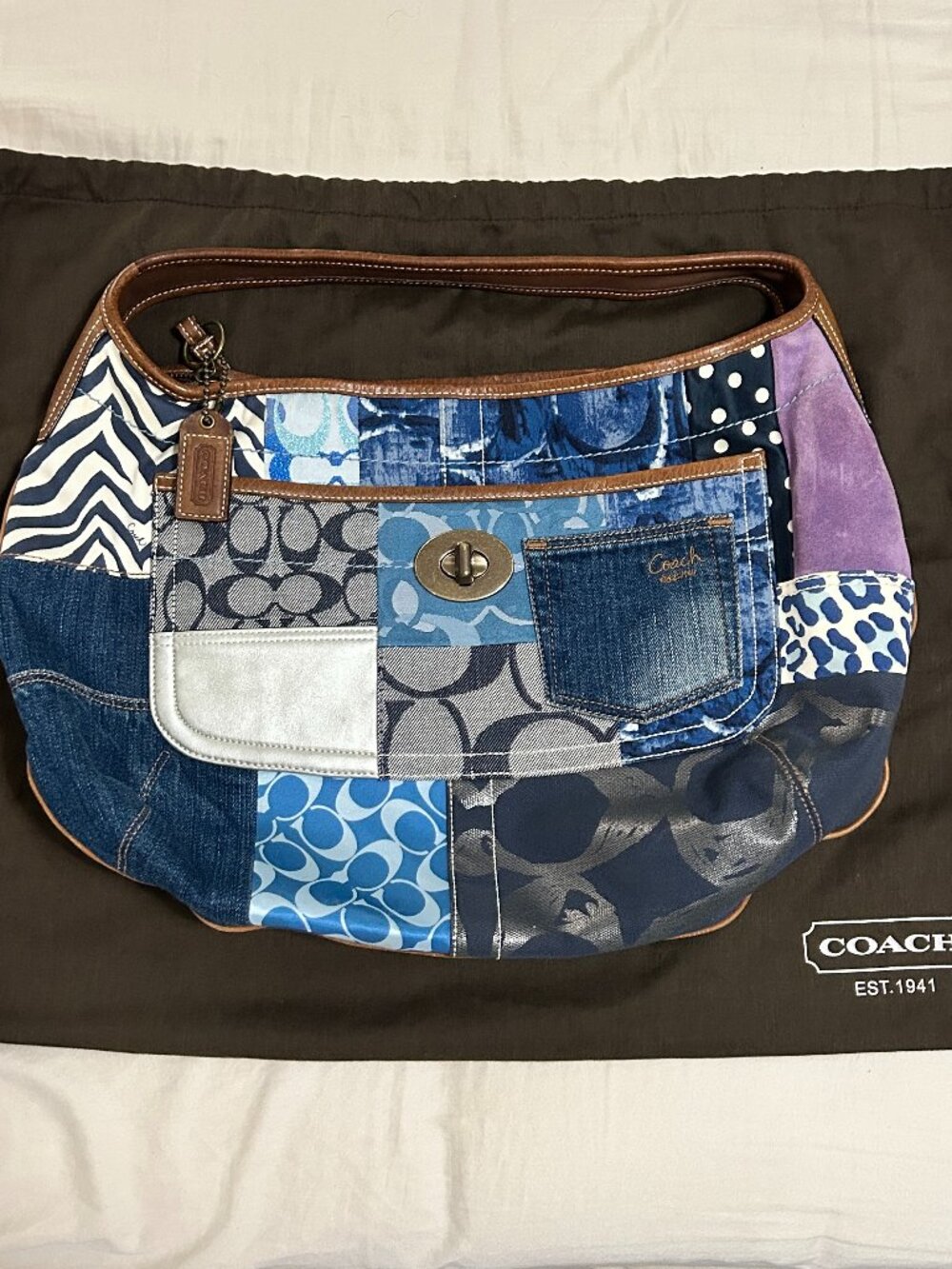 RARE Vintage Ergo XL Denim patchwork bag in EUC condition.